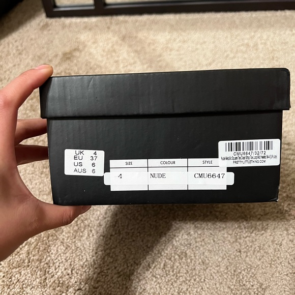 PrettyLittleThing Nude Square Toe Clear Strap Heels Mules Slip On Size 6 - Picture 10 of 13